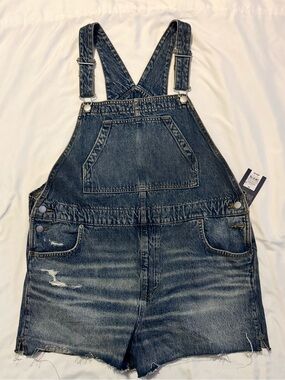 Universal Thread Blue Denim Short Overalls